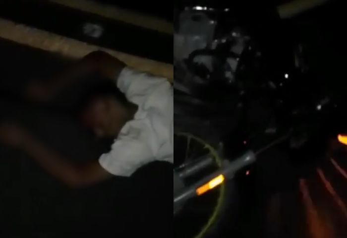 EN VIDEO: Perdió el control de su moto y casi muere en la vía Santa Marta - La Guajira