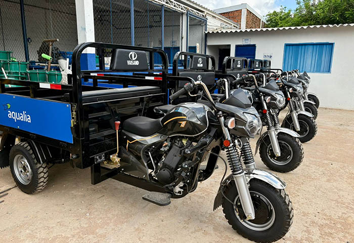 Aqualia incorpora motocarros para operativos de agua potable