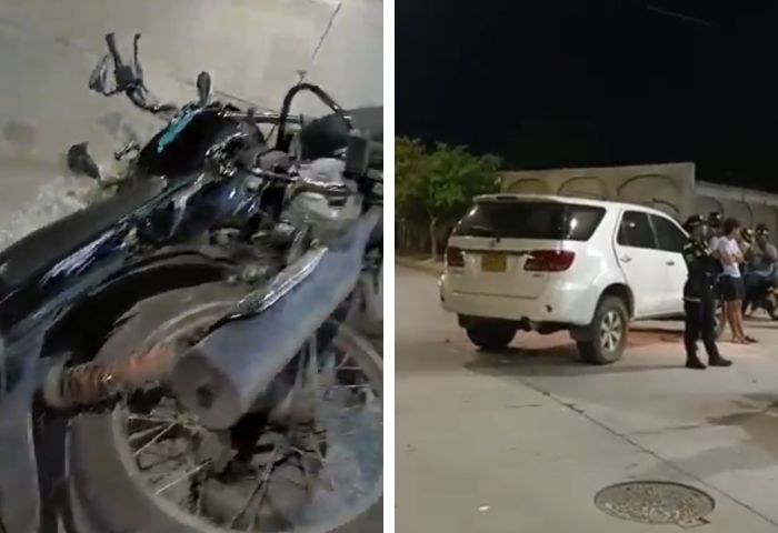 Choque de camioneta y moto dejó un herido