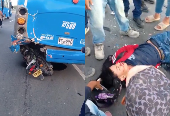 Choque de bus ‘anafe’ y moto dejó un herido