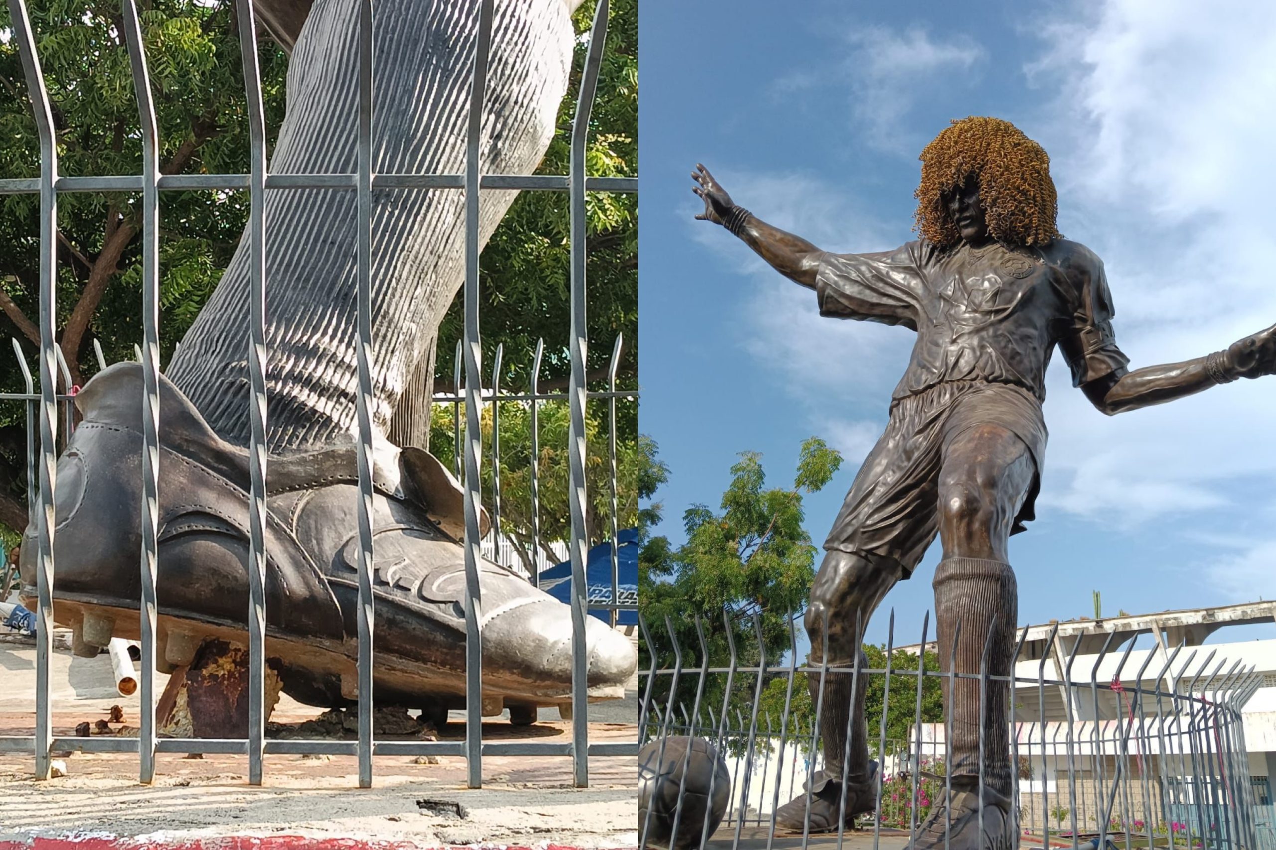 El salitre le está ganando el partido a estatua de ´ElPibe´