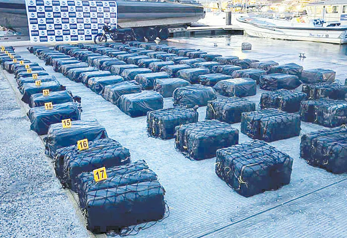 Incautaron más de 3 toneladas de cocaína